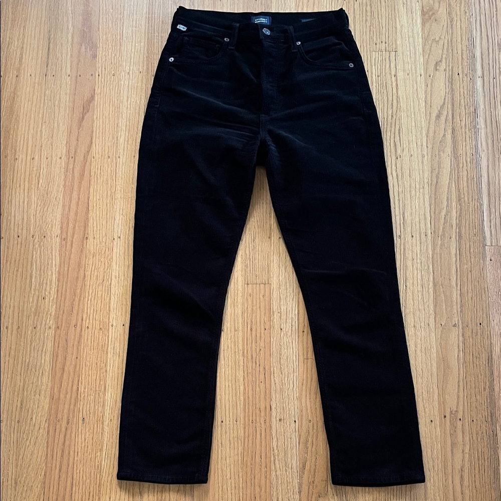 Citizens Of Humanity Black Straight Leg Corduroy Pants size 26
